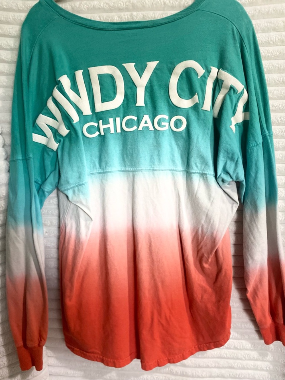 Spirit Teal and Coral Long Sleeve Tee - Picture 4 of 5